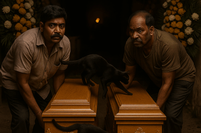 Exactly at midnight, the coffin was suddenly switched. A black cat let out a bone-chilling screech and darted through the house. Thirty minutes later, a man inside began foaming at the mouth. What really happened…