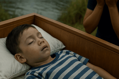 The 6-year-old boy was found und/e/a/d in the village lake, but the whole village searched for him for 3 days and 3 nights, but only remembered to check the neighbor’s camera after 1 week, when his parents d/i/e/d./hi