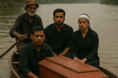 As the Coffin of a D/r/o/w/n/e/d Young Man Was Taken Across the Village River, the Boatman Panicked — The Boat Was Sinking, the Oars Wouldn’t Move… Then He Turned Around and Froze