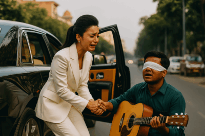 Female Billionaire Slams the Brakes and Breaks Down in Tears Upon Seeing Her Blind Ex-Husband Singing on the Street — A Shocking Truth Unveiled After 10 Years…