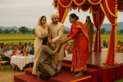 एक जवान, खूबसूरत और मेहनती नौकरानी रखी थी जो हर दिन अपना काम बखूबी करती थी। लेकिन मेरे बेटे की शादी के दिन, वह अचानक दौड़कर आई, घुटनों के बल बैठ गई और एक चौंकाने वाला सच बता दिया जिससे शादी में अफरा-तफरी मच गई…/hi