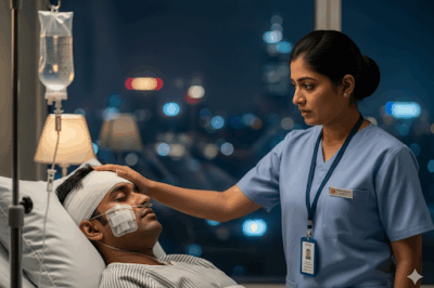 हर रात लाइट बंद करने के बाद, वह युवा नर्स चुपके से मेरे कमरे में आ जाती थी, एक बार गहरी नींद में सोने का नाटक करते हुए, मैंने उसके भयानक गुप्त काम को देखा…/hi