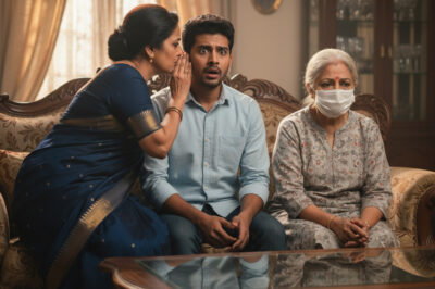 जब मैं अपनी गर्लफ्रेंड के घर उसके माता-पिता से मिलने गया, तो मैंने देखा कि उसकी माँ शुरू से आखिर तक अपना चेहरा ढके हुए थी। जब खाने का समय हुआ, तो उसने अपना मास्क उतार दिया, जिसे देखकर मैं अवाक रह गया।/hi