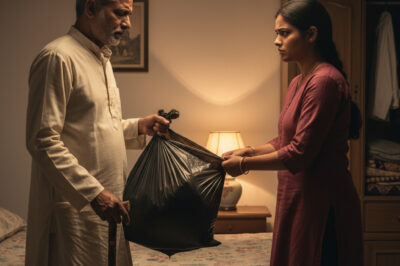 मेरे ससुर ने मेरी सास को बिना बताए चुपके से मुझे एक तोहफ़ा दिया। काम से घर आते ही, वे मेरे पीछे-पीछे बेडरूम के दरवाज़े तक आए और फिर वह तोहफ़ा मेरे हाथ में रख दिया। इस डर से कि मेरे पति को शक हो जाएगा, मैंने तोहफ़ा खोला और देखकर दंग रह गई कि अंदर फटी हुई पैंट और एक कागज़ का टुकड़ा था जिस पर सिर्फ़ चार शब्द लिखे थे जिन्हें पढ़कर मैं अवाक रह गई।/hi