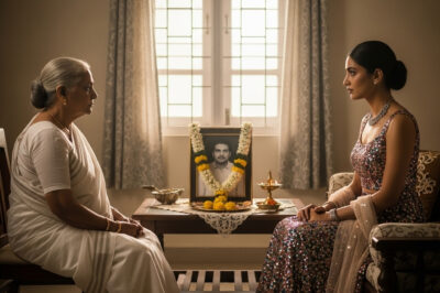 रात के करीब एक बजे, जब मैं बाथरूम जाने के लिए उठा और अपनी बहू के कमरे के पास से गुज़रा, तो मुझे कमरे से किसी आदमी की आवाज़ आती हुई सुनाई दी। आवाज़ साफ़ नहीं थी, बस बीच-बीच में आती आवाज़ें, लड़की की फुसफुसाहट के साथ।/hi