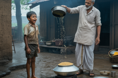 सिर्फ सूखे चावल के एक बर्तन के कारण, मेरे दादाजी ने मेरे सिर पर सॉस का एक कटोरा उड़ेल दिया।/hi