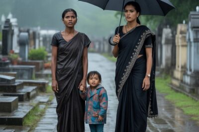 अपने बेटे की कब्र पर जाते समय, अरबपति महिला को यह देखकर आश्चर्य हुआ कि एक अजीब महिला एक बच्चे के बगल में रो रही थी, जिसका चेहरा बिल्कुल उसके मृत बेटे जैसा लग रहा था।/hi