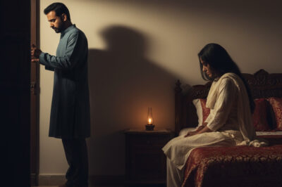 मैंने धीरे से दरवाज़ा खोला, अंदर जाकर अपनी पत्नी को पीछे से गले लगाने की सोच रहा था। और फिर, मेरी आँखें जम गईं। मेरी पत्नी करवट लेकर लेटी हुई थी, उसकी पीठ दरवाज़े की तरफ़ थी। उसने एक जानी-पहचानी गुलाबी पोशाक पहनी हुई थी, लेकिन/hi