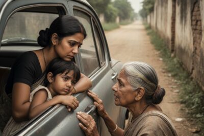 हम एक कार में रह रहे थे और एक रिटायर्ड महिला हमें मिली।/hi