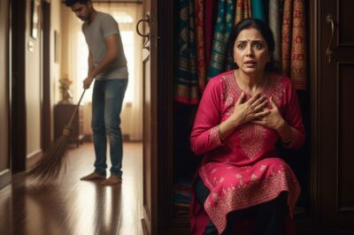 हमेशा की तरह, मैं अपनी बेटी के घर सफाई करने गई, लेकिन अचानक दोपहर में मेरा दामाद घर आ गया, और एक औरत की आवाज़ भी थी। अजीब सा महसूस करते हुए, मैं जल्दी से अलमारी में छिप गई। जैसे ही दरवाज़ा बंद हुआ, मैंने कुछ ऐसा सुना जिससे मेरा दिल लगभग रुक गया, सच जानकर मैं कांप गई।/hi